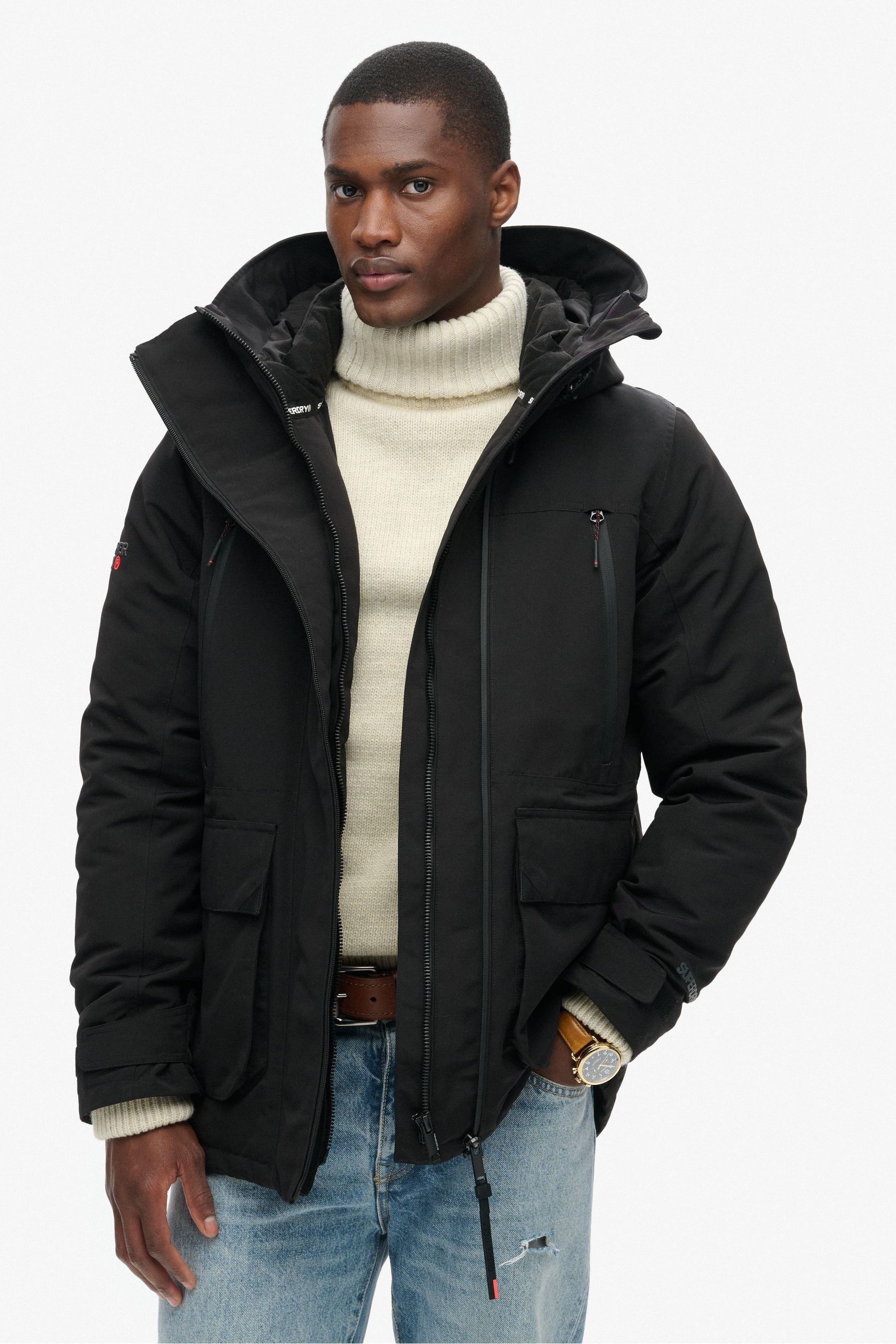 Superdry black jacket hotsell