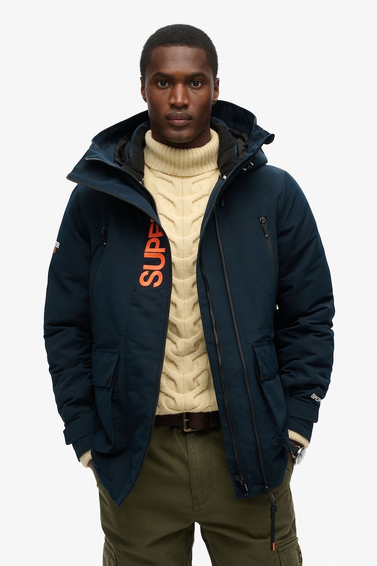 Superdry Eclipse Navy Hood Ultimate Emb Winbreaker Jacket - Image 2 of 7