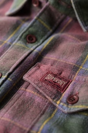 Superdry Yosemite Check Red Cotton Worker Check 100% Cotton Shirt - Image 5 of 5