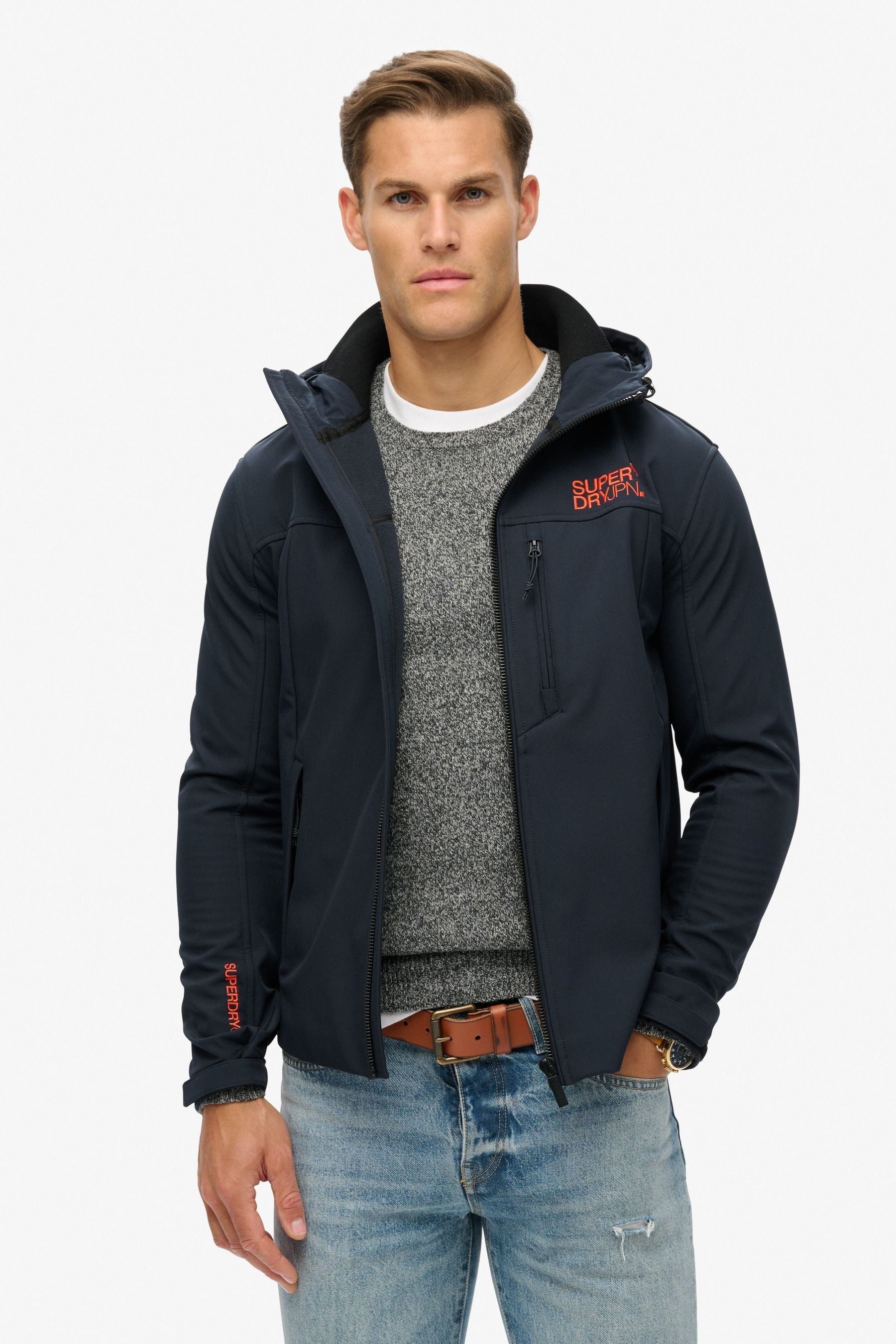 Buy Superdry Eclipse Navy Hooded Soft Shell Trekker Jacket from Next Luxembourg
