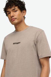 Superdry Cream Micro Logo Graphic Loose 100% Cotton T-Shirt - Image 2 of 4