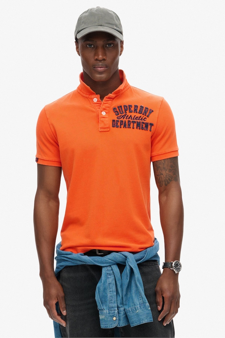 Superdry Denver Orange 100% Cotton Vintage Athletic Polo Shirt - Image 1 of 6