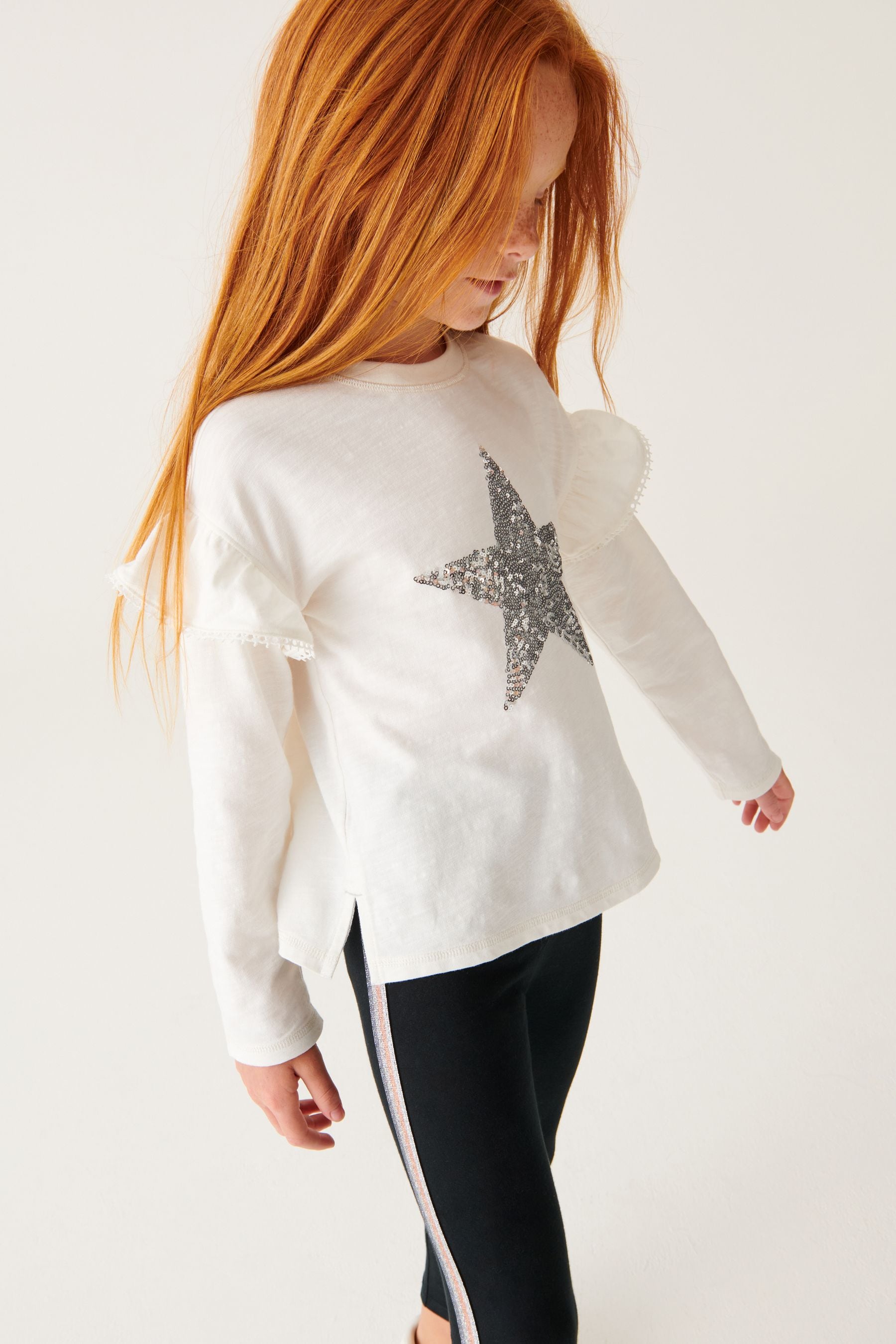 Buy Mint Velvet Cream Cream Star Sequin T Shirt from the Next UK