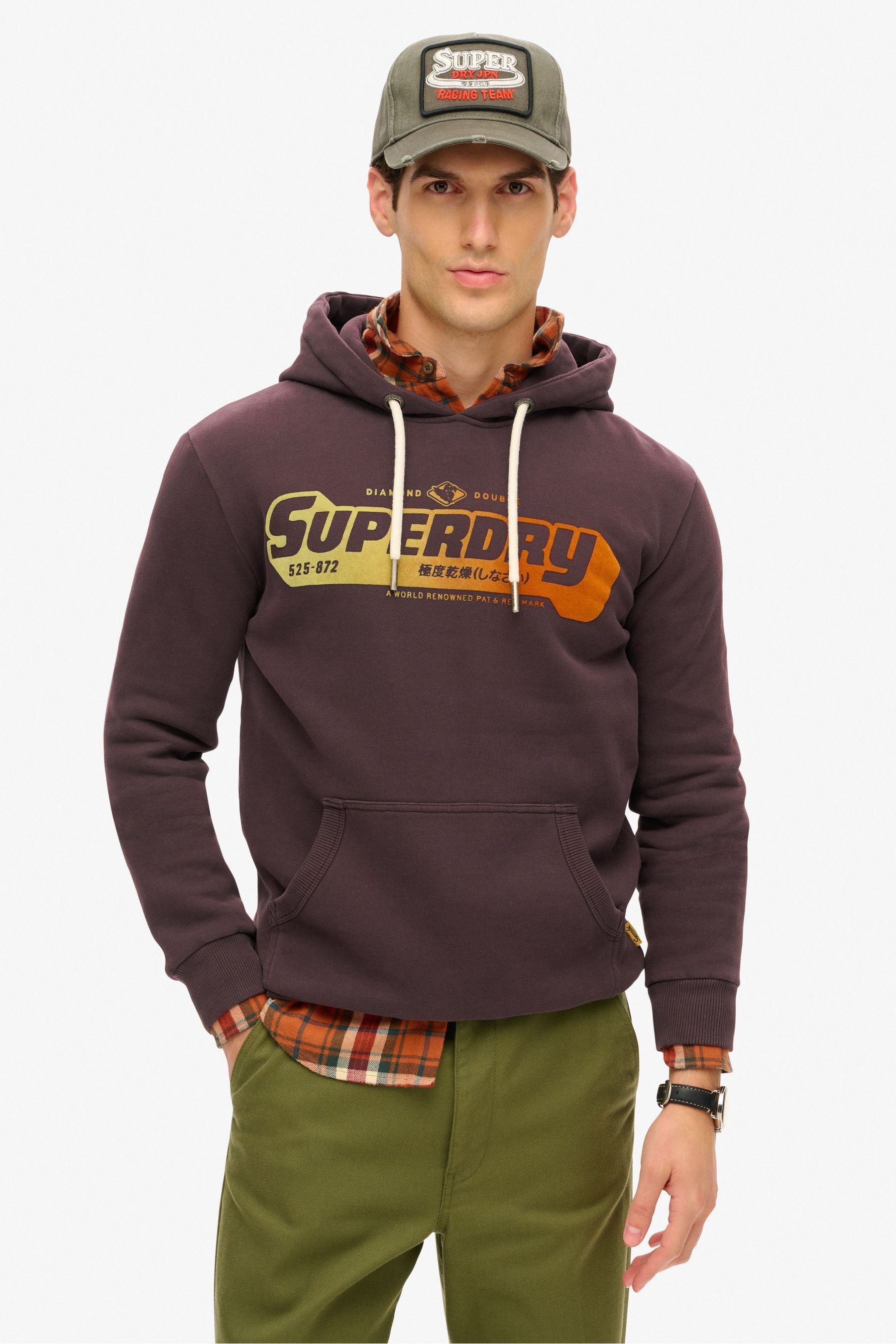 Buy Superdry Winter Berry Purple Flocked Fade Graphic Hoodie from Next United Arab Emirates