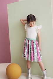 Aqua Blue/Pink Sequin Skirt Dress (3-12yrs) - Image 2 of 5