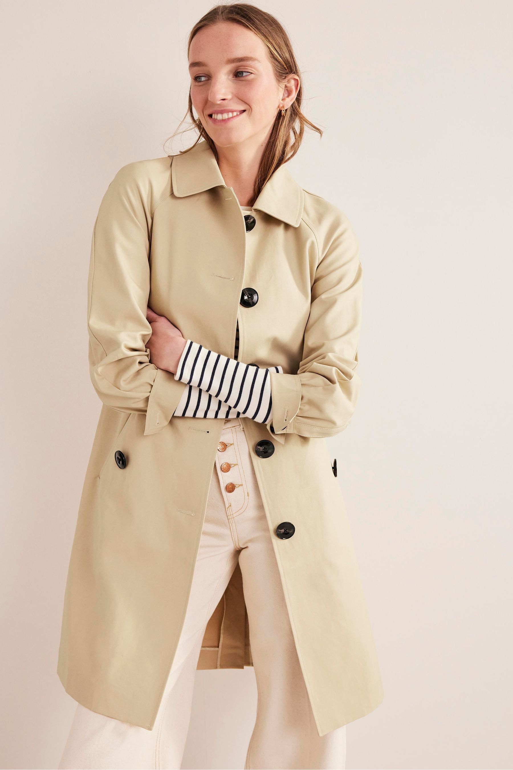 Buy Boden Natural Belted Trench Coat from Next Luxembourg