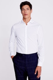 MOSS Slim White Single Cuff Easy Care Shirt - Image 1 of 4