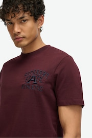 Superdry Red 100% Cotton Embroidered Superstate Athletic Logo T-Shirt - Image 2 of 5