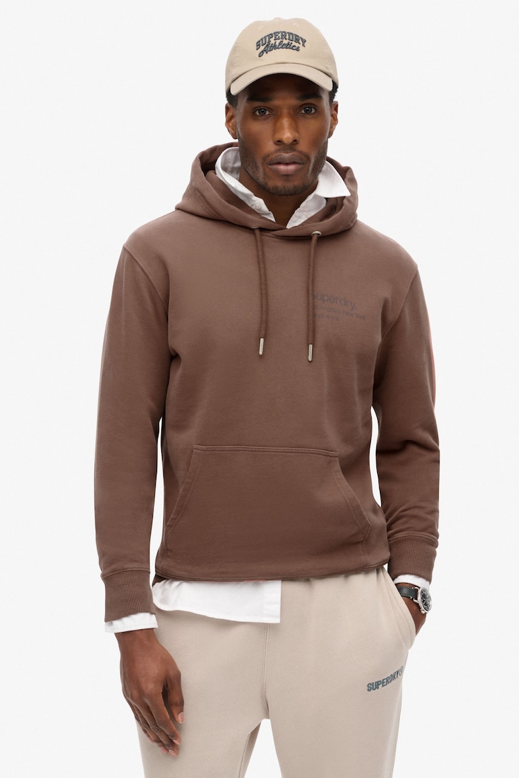 Superdry Nutmeg Spice 100% Cotton Core Logo City Hoodie - Image 1 of 6