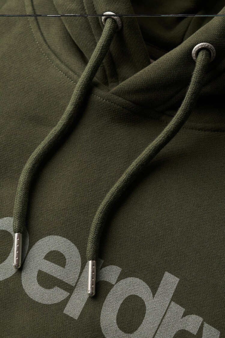 Superdry Army Khaki 100% Cotton Core Logo City Hoodie - Image 6 of 6