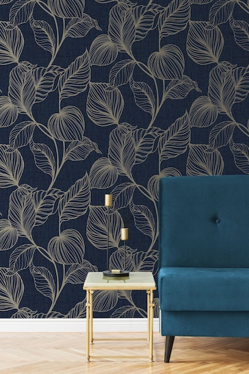 Art For The Home Blue Boutique Royal Palm Wallpaper