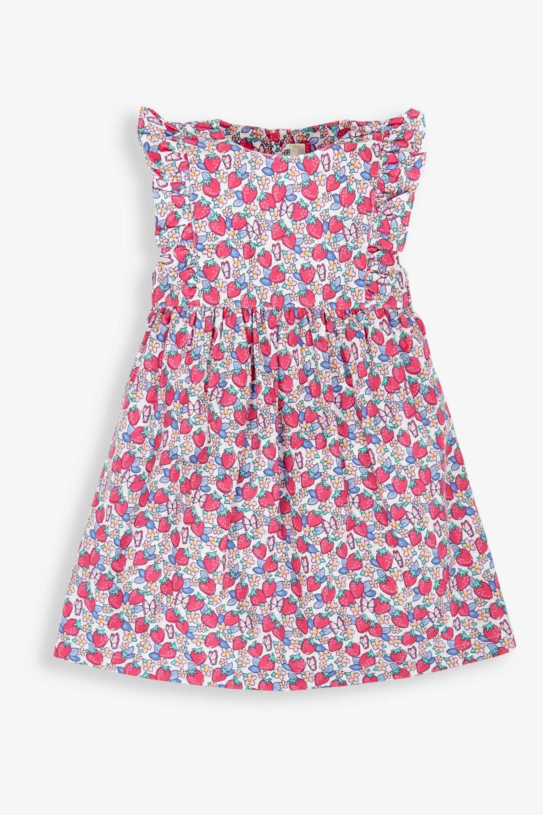 Buy JoJo Maman Bebe Pink Pretty Strawberry Print Summer Dress from Next Luxembourg