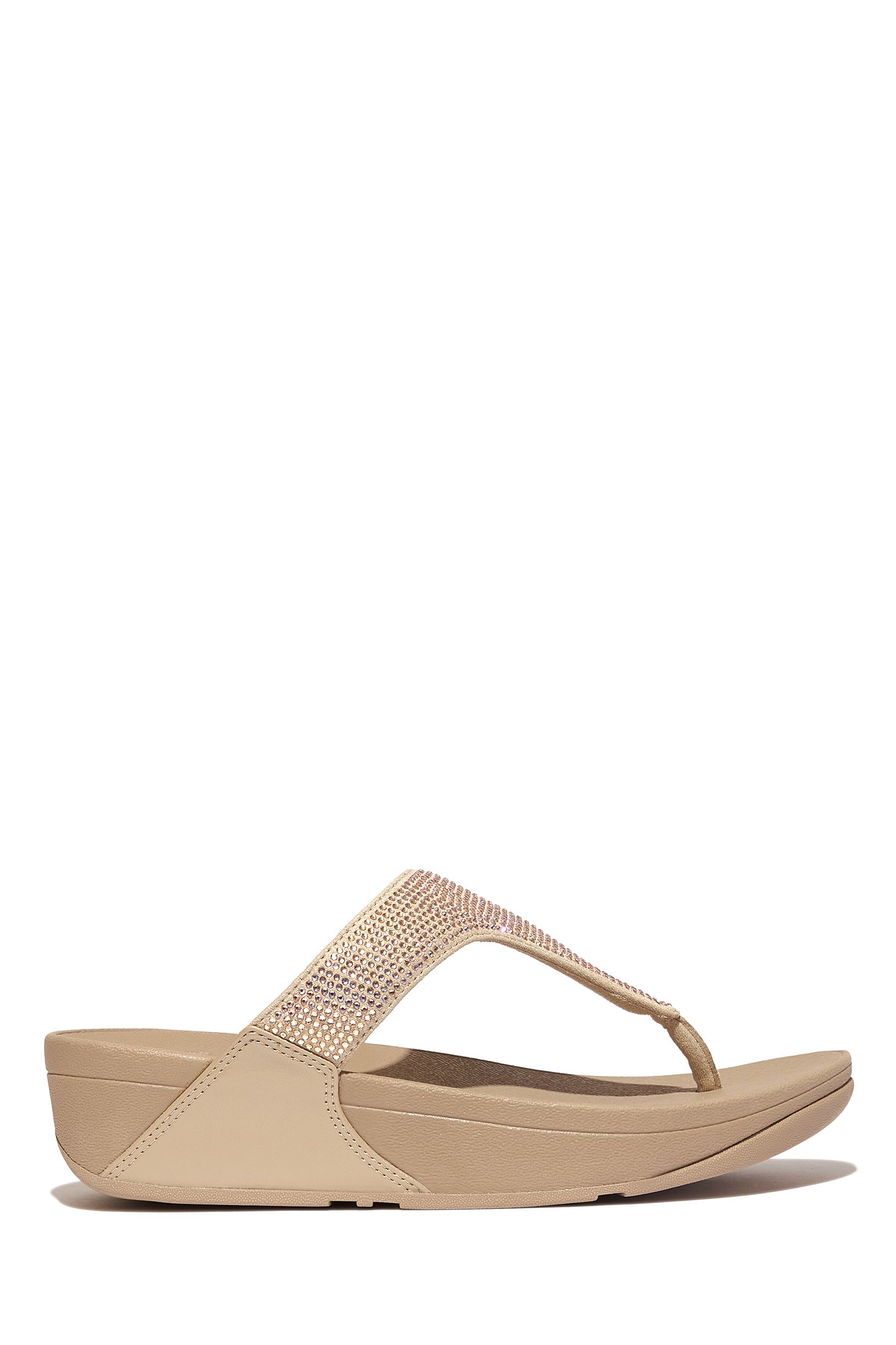 Buy FitFlop Cream Lulu Crystal Embellished Toe Post Sandals from Next Ireland