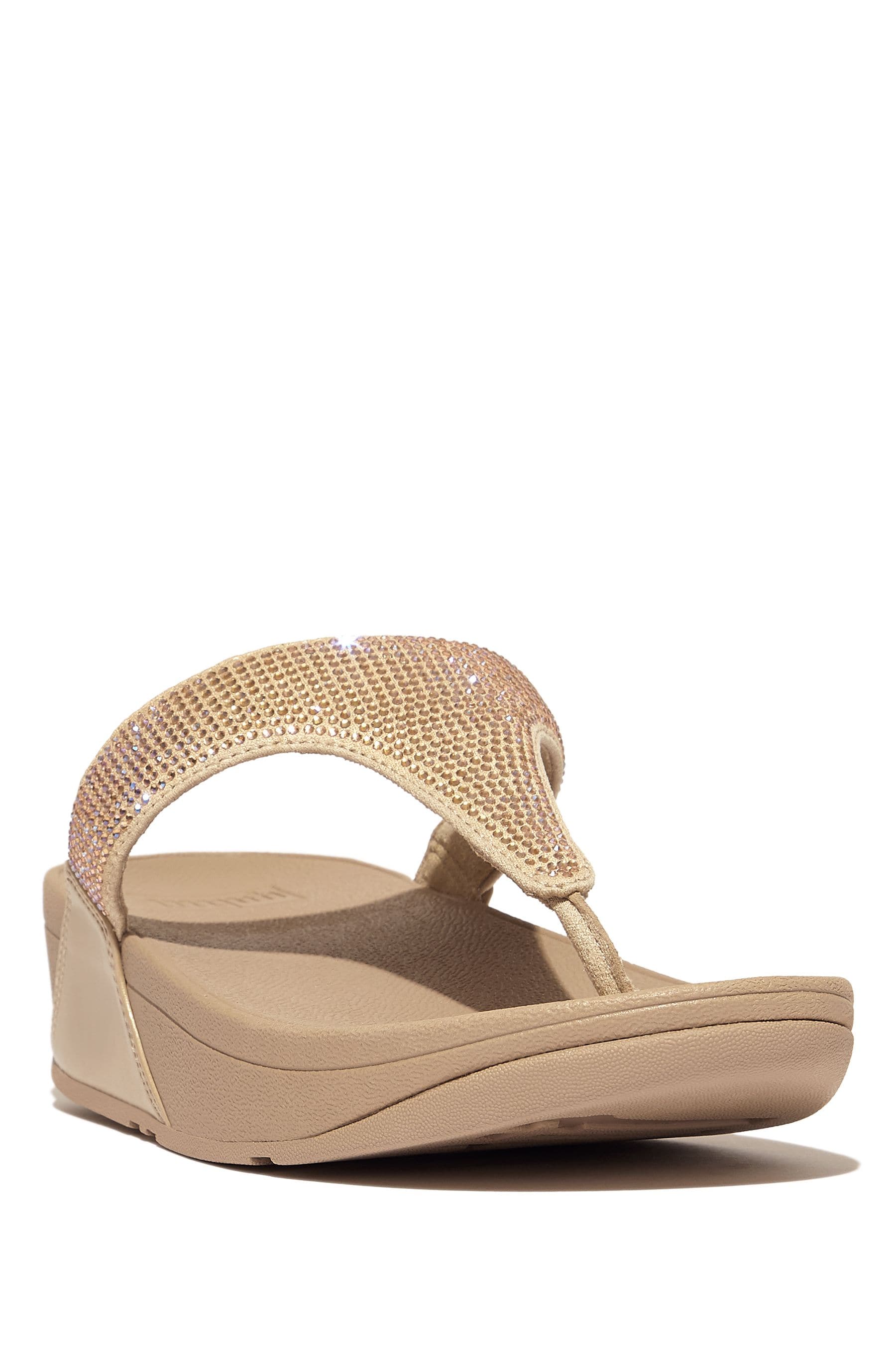 Buy FitFlop Cream Lulu Crystal Embellished Toe Post Sandals from Next Ireland