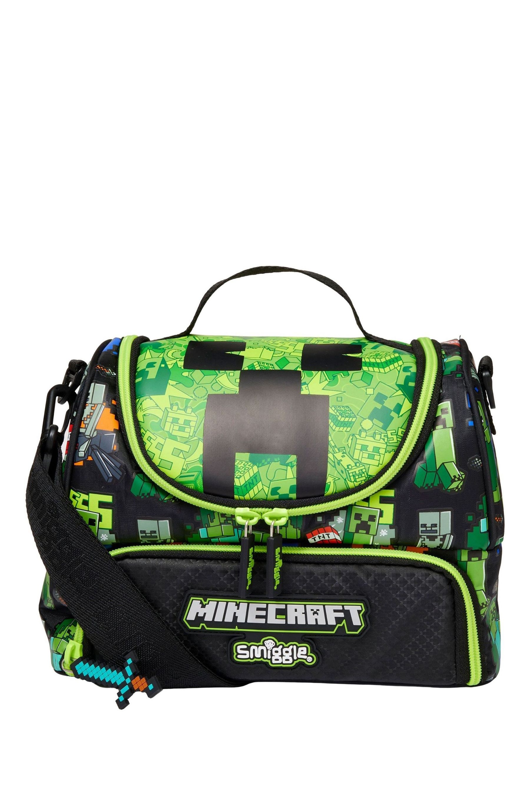Buy Smiggle Black Green Minecraft Double Decker Lunchbox with Strap from Next Germany