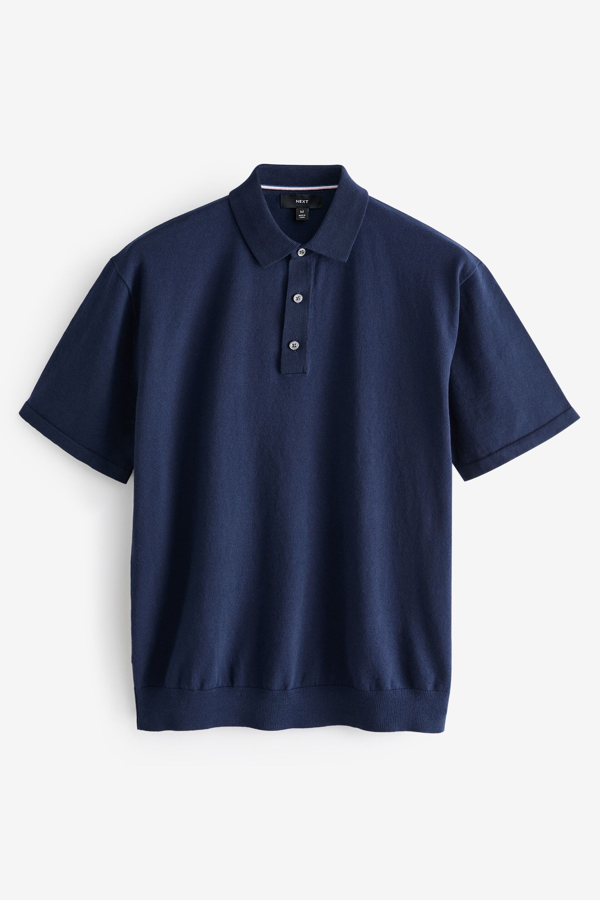 Black/Navy Knitted Regular Fit 2 Pack Polo Shirts - Image 10 of 13