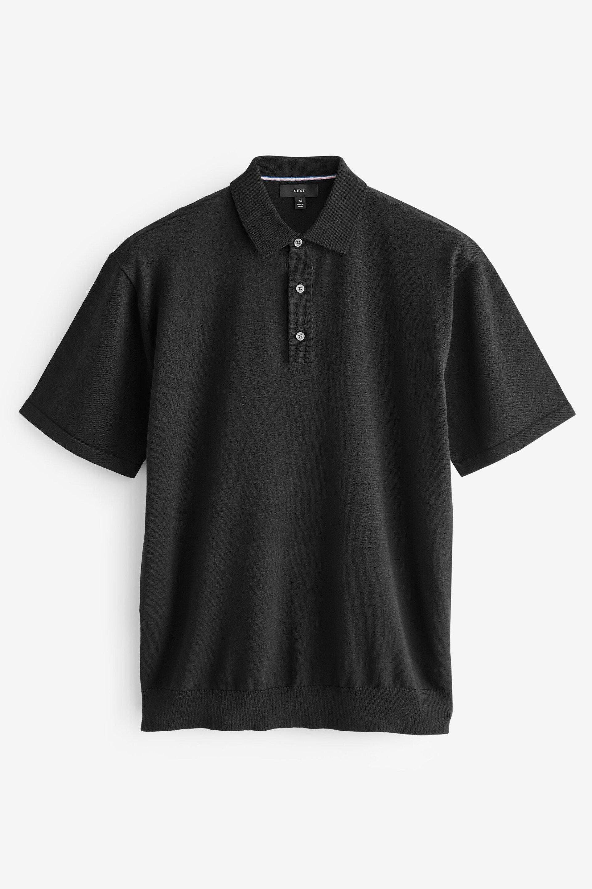 Black/Navy Knitted Regular Fit 2 Pack Polo Shirts - Image 11 of 13
