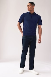 Black/Navy Knitted Regular Fit 2 Pack Polo Shirts - Image 2 of 13