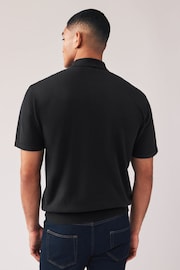 Black/Navy Knitted Regular Fit 2 Pack Polo Shirts - Image 5 of 13