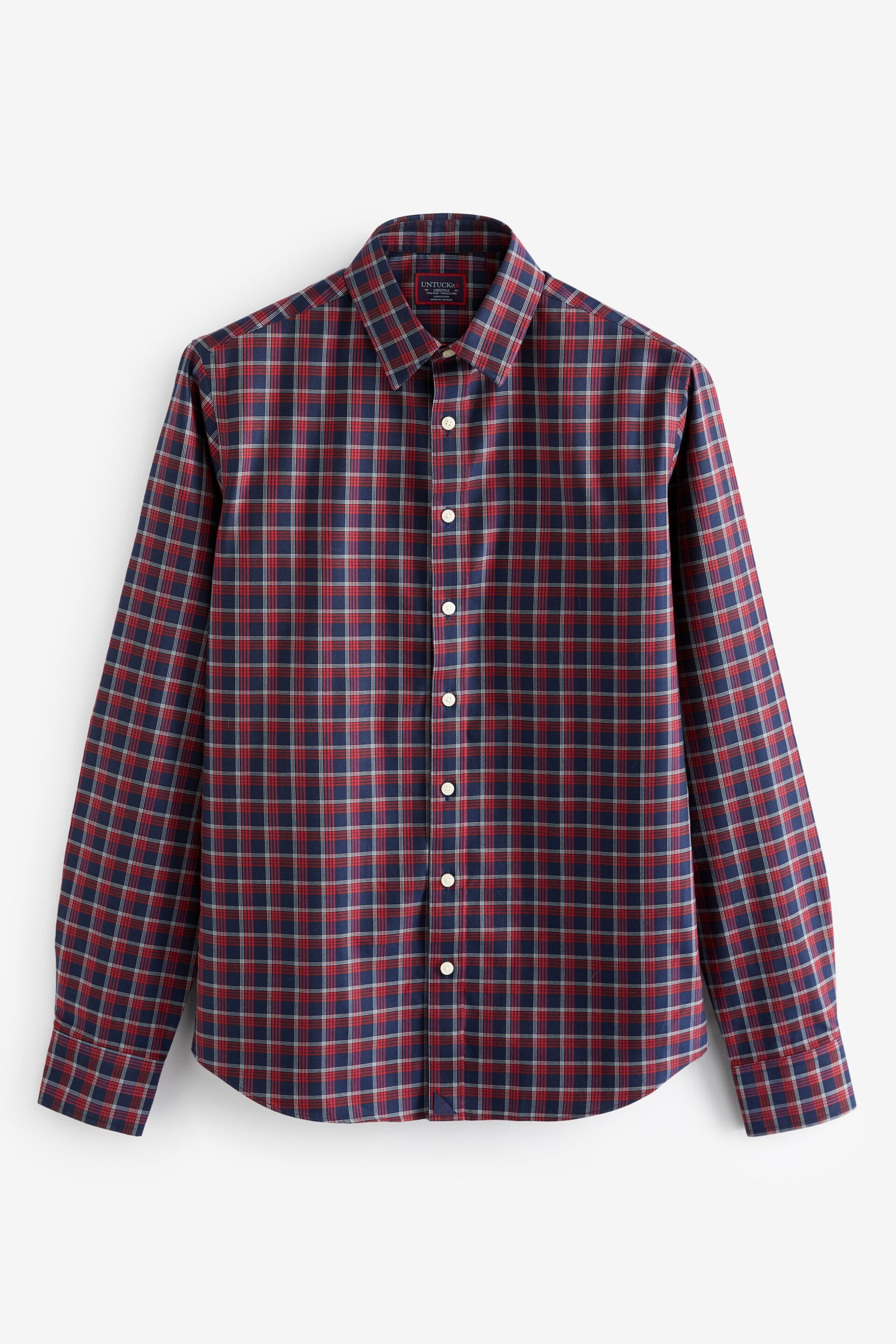 UNTUCKit Red/Blue Wrinkle-Free Slim Fit Cheny Shirt - Image 5 of 6