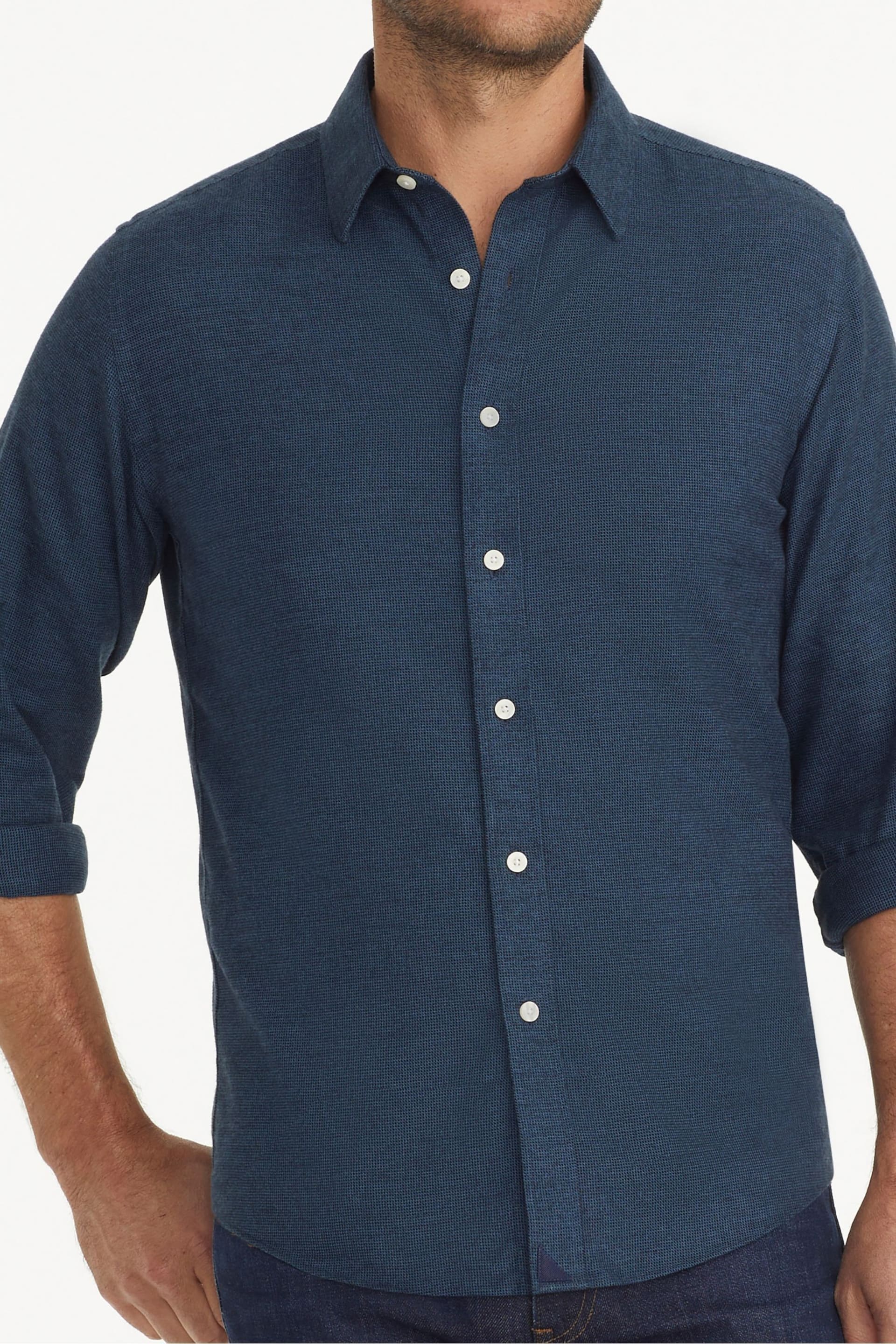 UNTUCKit Blue Dark Wrinkle-Free Regular Fit Veneto Shirt - Image 3 of 4