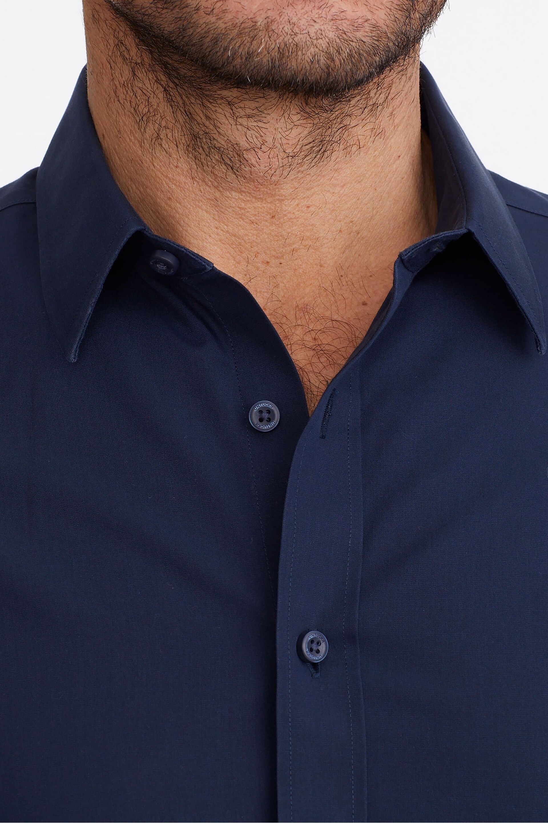 UNTUCKit Blue Dark Wrinkle-Free Relaxed Fit Castello Shirt - Image 3 of 6