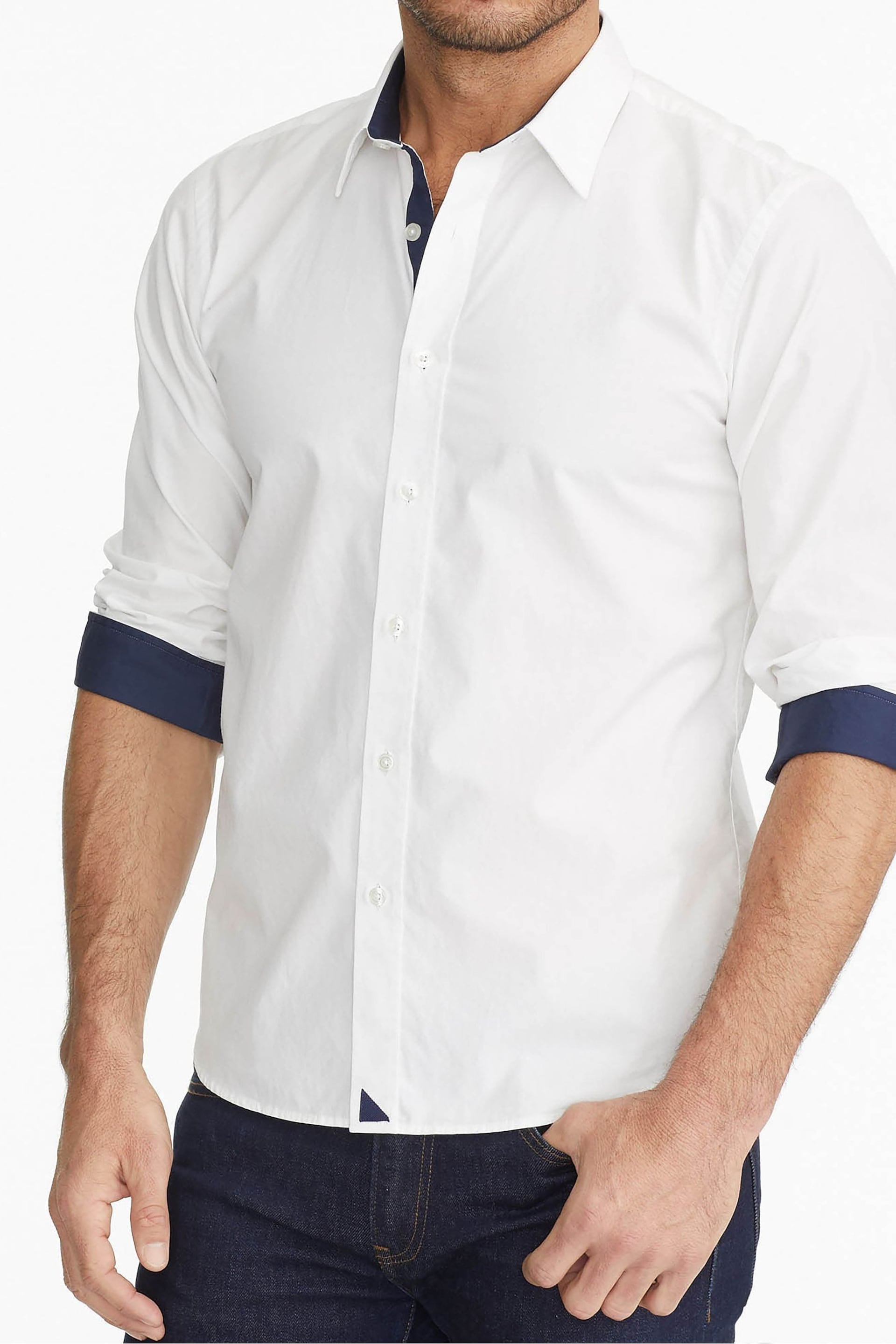 UNTUCKit White/Blue Wrinkle-Free Relaxed Fit Las Cases Special Shirt - Image 3 of 4