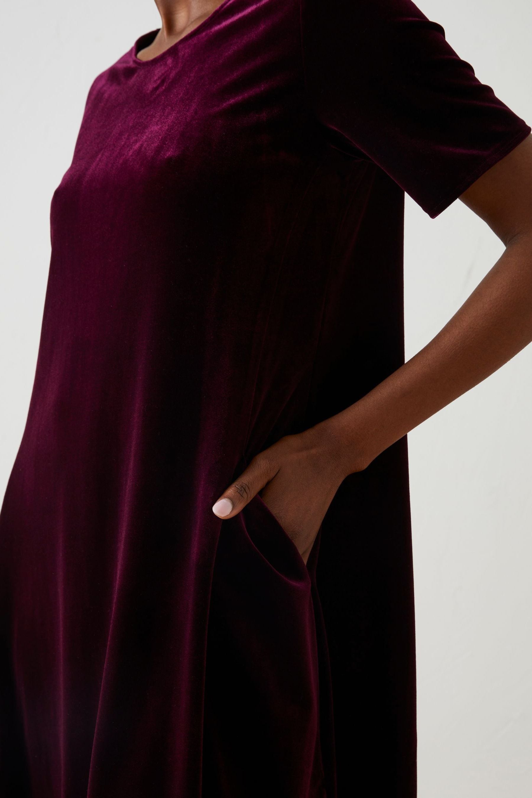 Buy FatFace Purple Simone Velvet Dress from Next Luxembourg