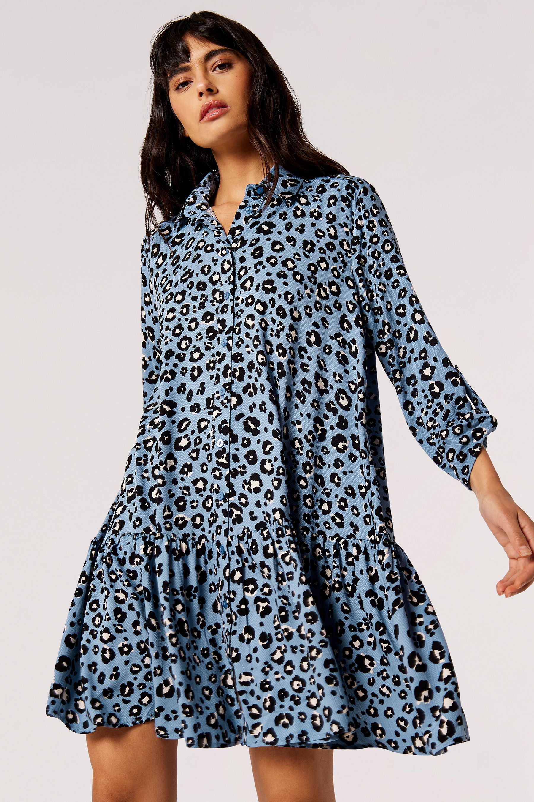 Apricot leopard sale print dress