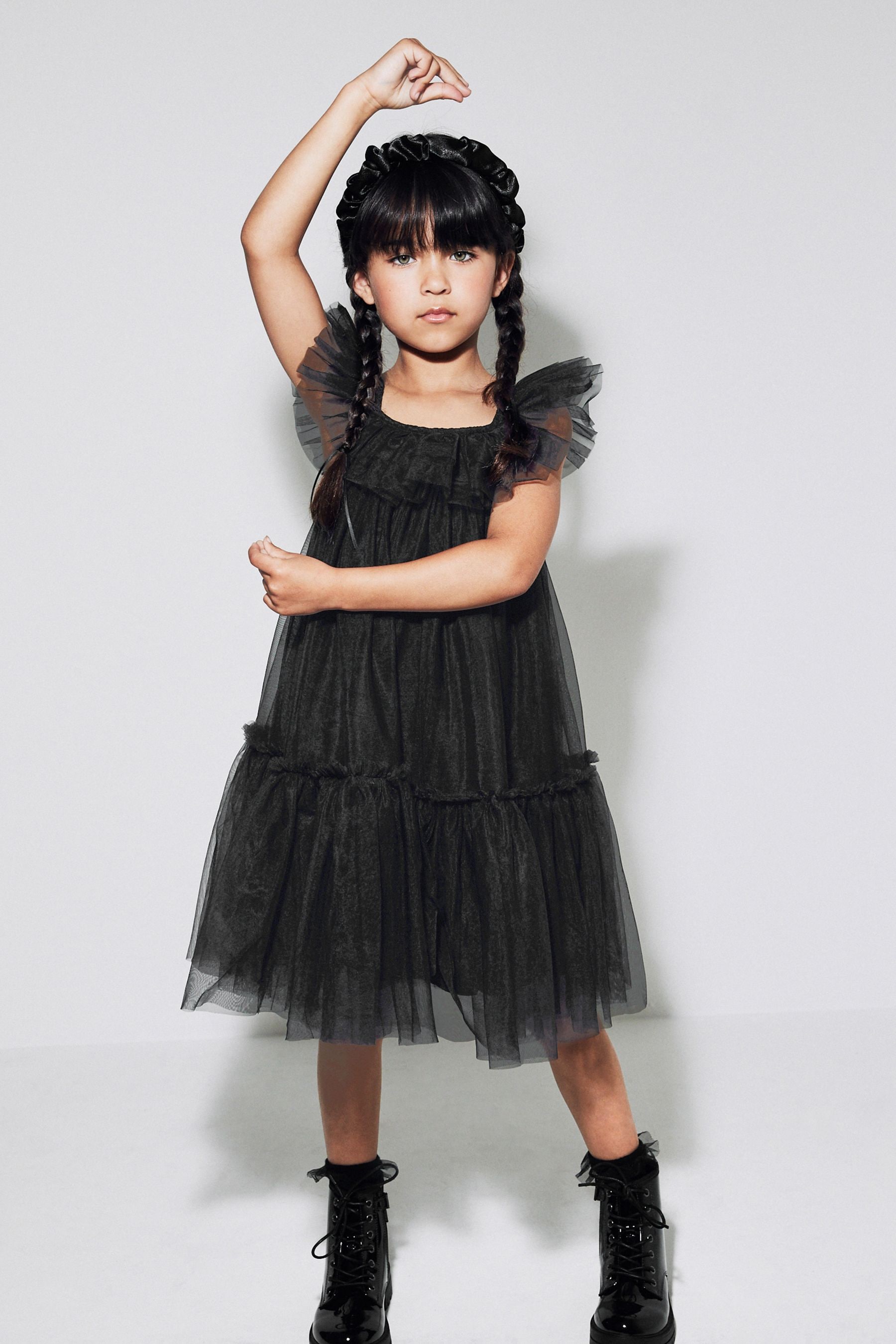 Buy Black Mesh Party Dress 3 16yrs from Next Luxembourg