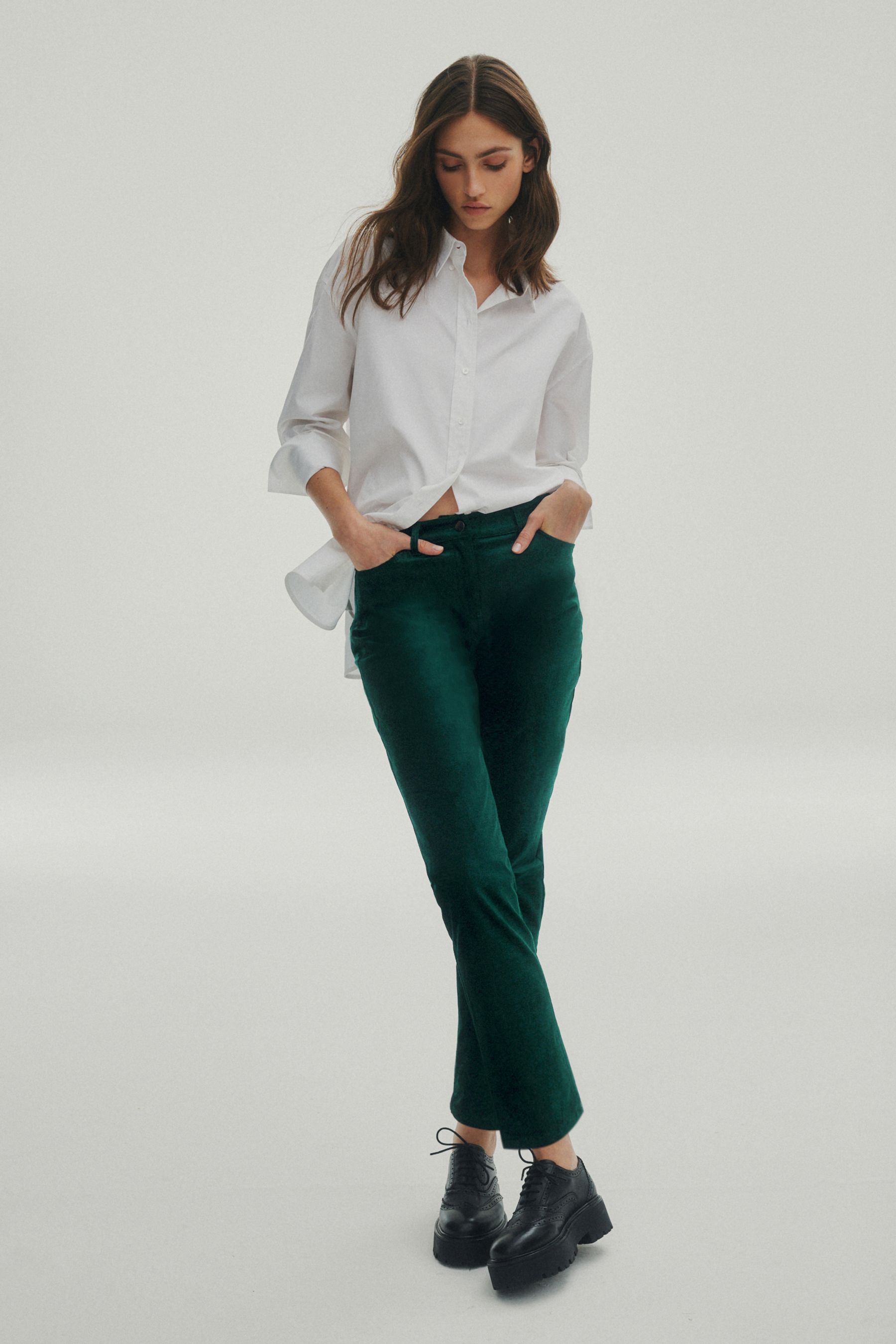 Buy Teal Blue Premium Velvet Trousers from Next Luxembourg