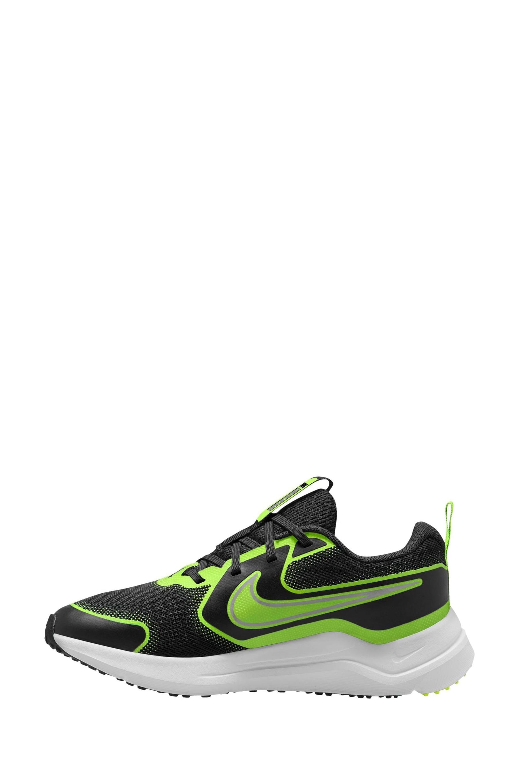 Nike black and lime green running shoes store