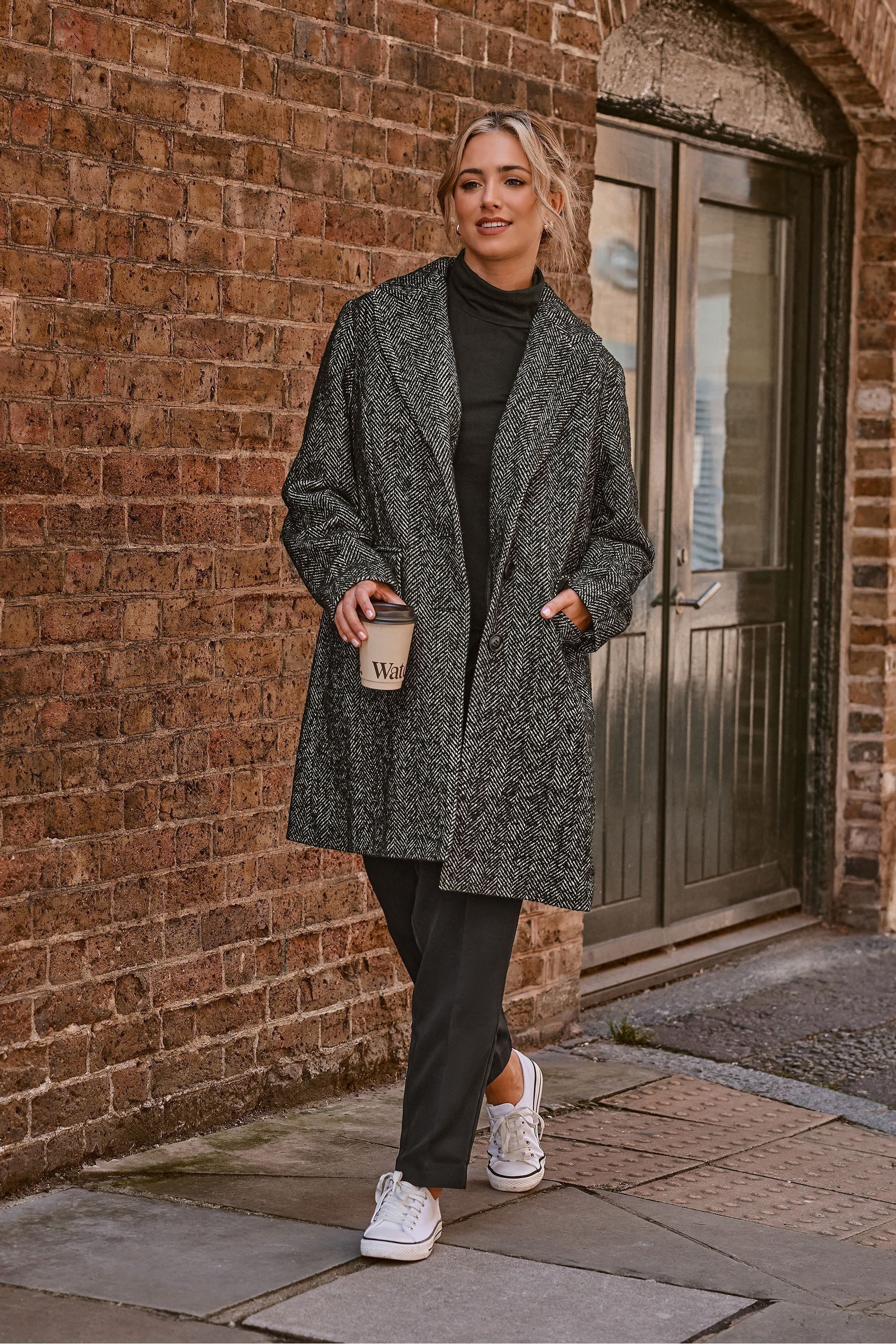 Women's herringbone coat clearance uk
