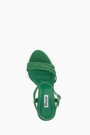 Dune London Green Mulberrie Hotfix Platform Sandals - Image 6 of 6