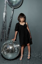 Black One Shoulder Corsage Party Dress (3-16yrs) - Image 1 of 8
