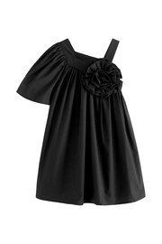 Black One Shoulder Corsage Party Dress (3-16yrs) - Image 6 of 8