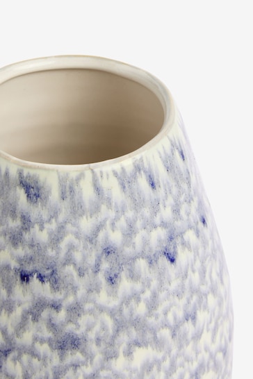 Blue Reactive Glaze Textured Vase