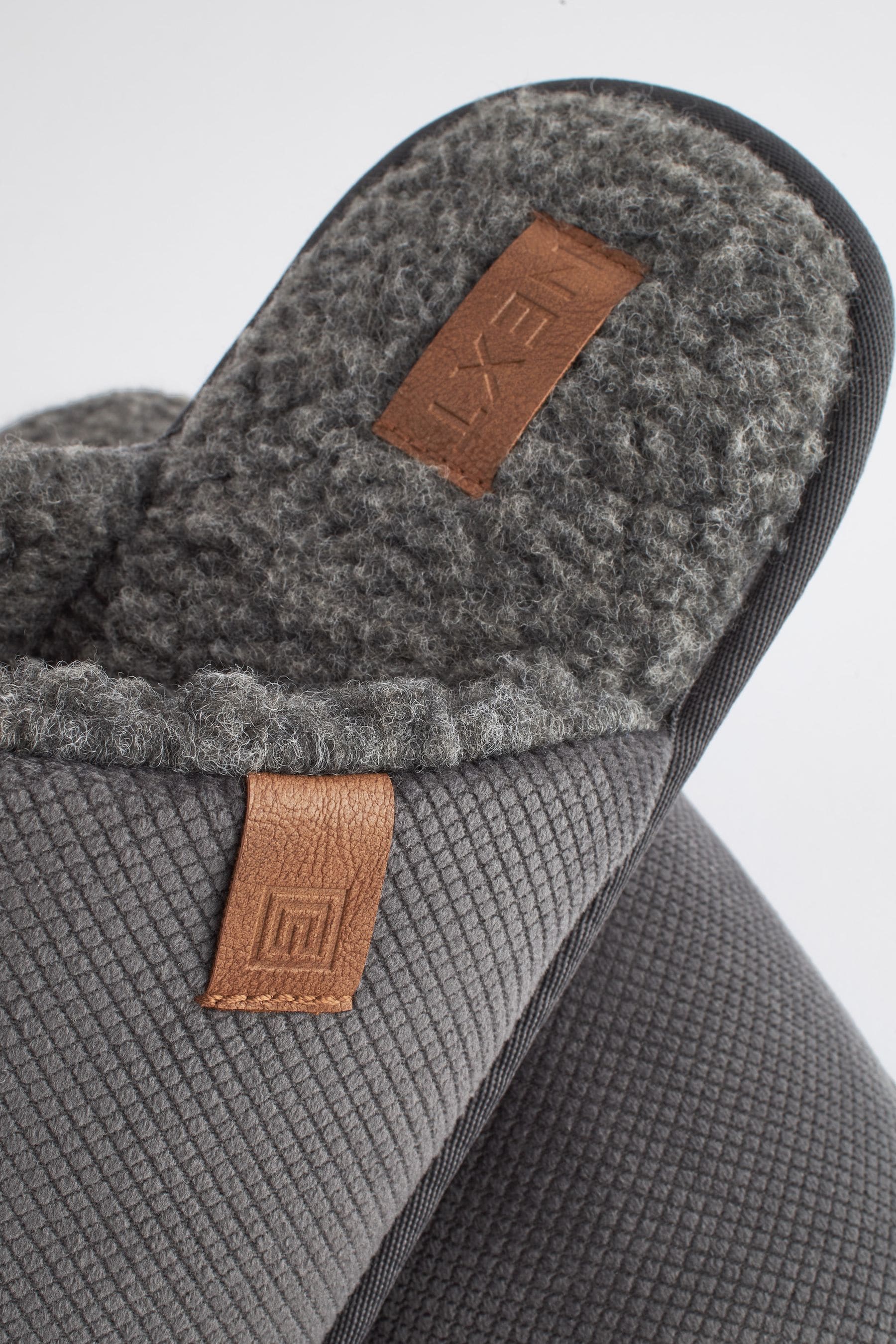 Next grey mule slippers deals