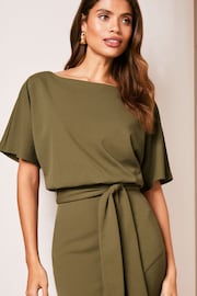 Lipsy Khaki Green Kimono Belted Midi Dress - Image 4 of 4