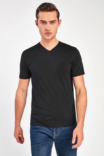 Black Slim Essential V-Neck T-Shirt