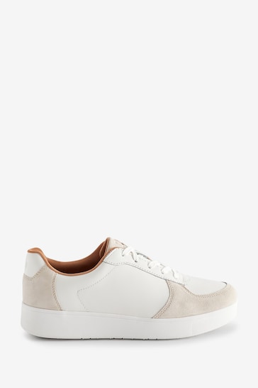 FitFlop White Rally Leather/suede Panel Sneakers
