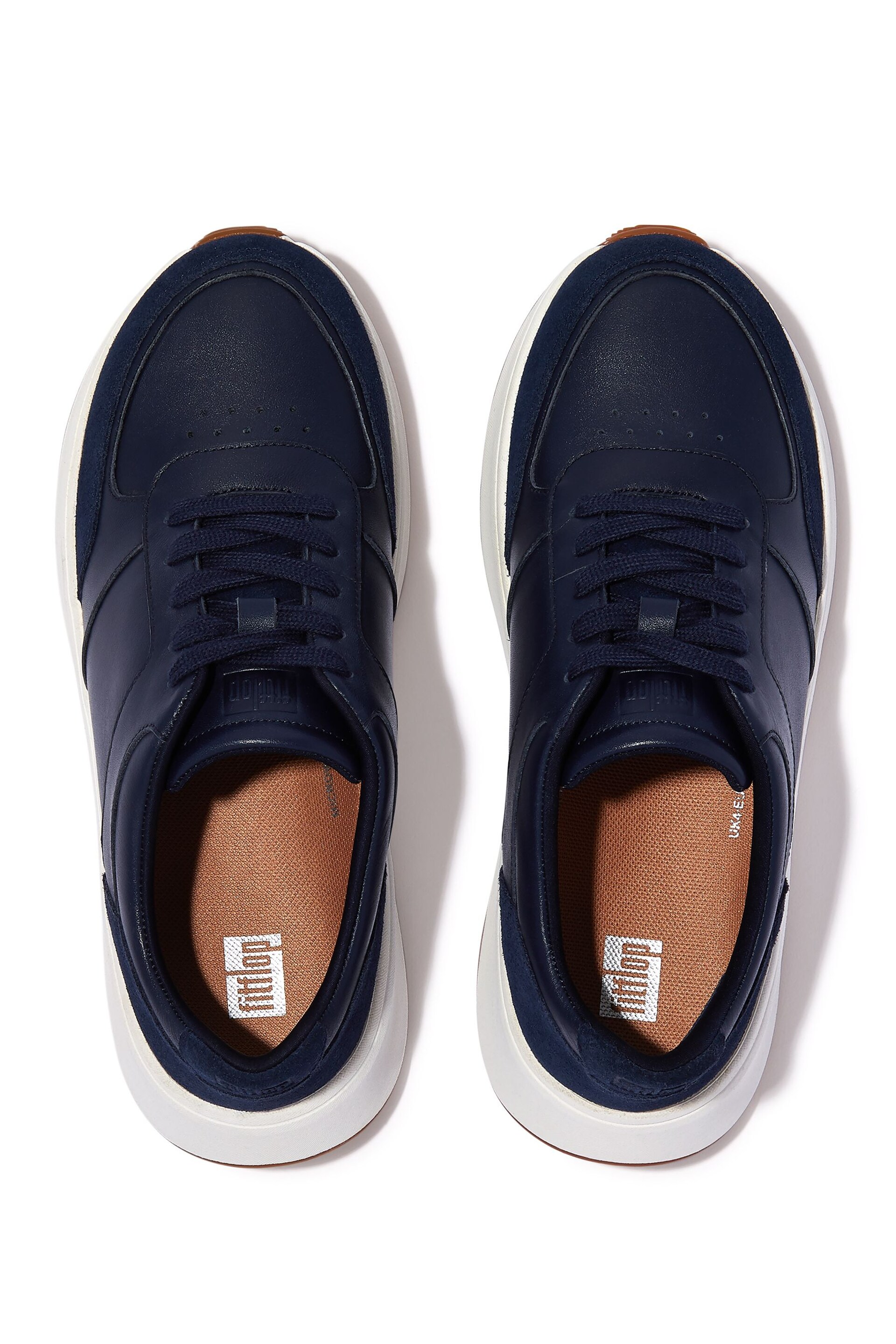 FitFlop Blue F Mode Leather Suede Flatform Sneakers - Image 3 of 4
