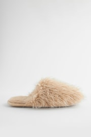 素色 - Hypertexture Faux Fur Mule Slippers - 圖片 3，共 6