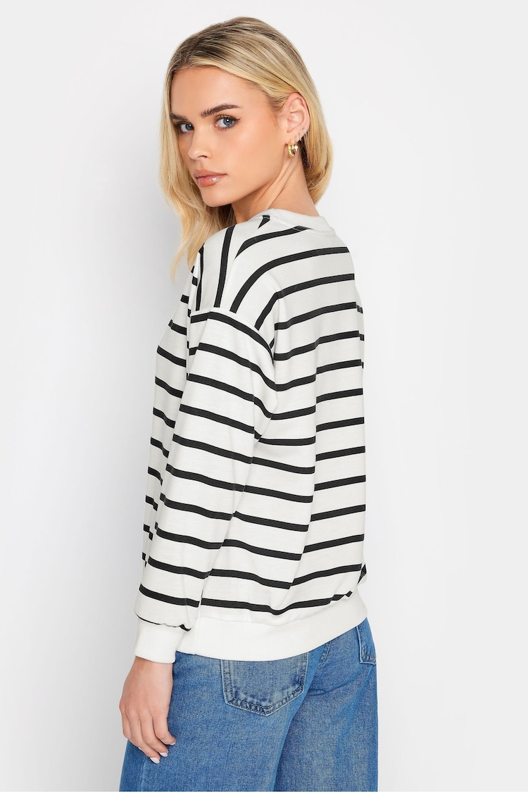 PixieGirl Petite White Stripe Long Sleeve Sweatshirt - Image 2 of 4