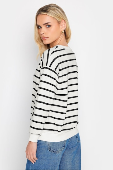 PixieGirl Petite White Stripe Long Sleeve Sweatshirt