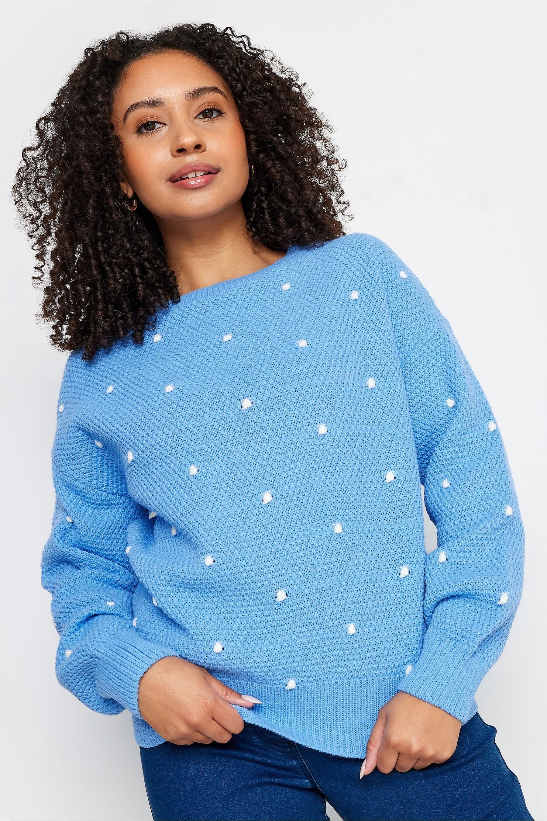 Buy M Co Blue Petite Polka Dot Jumper from the Next UK online shop