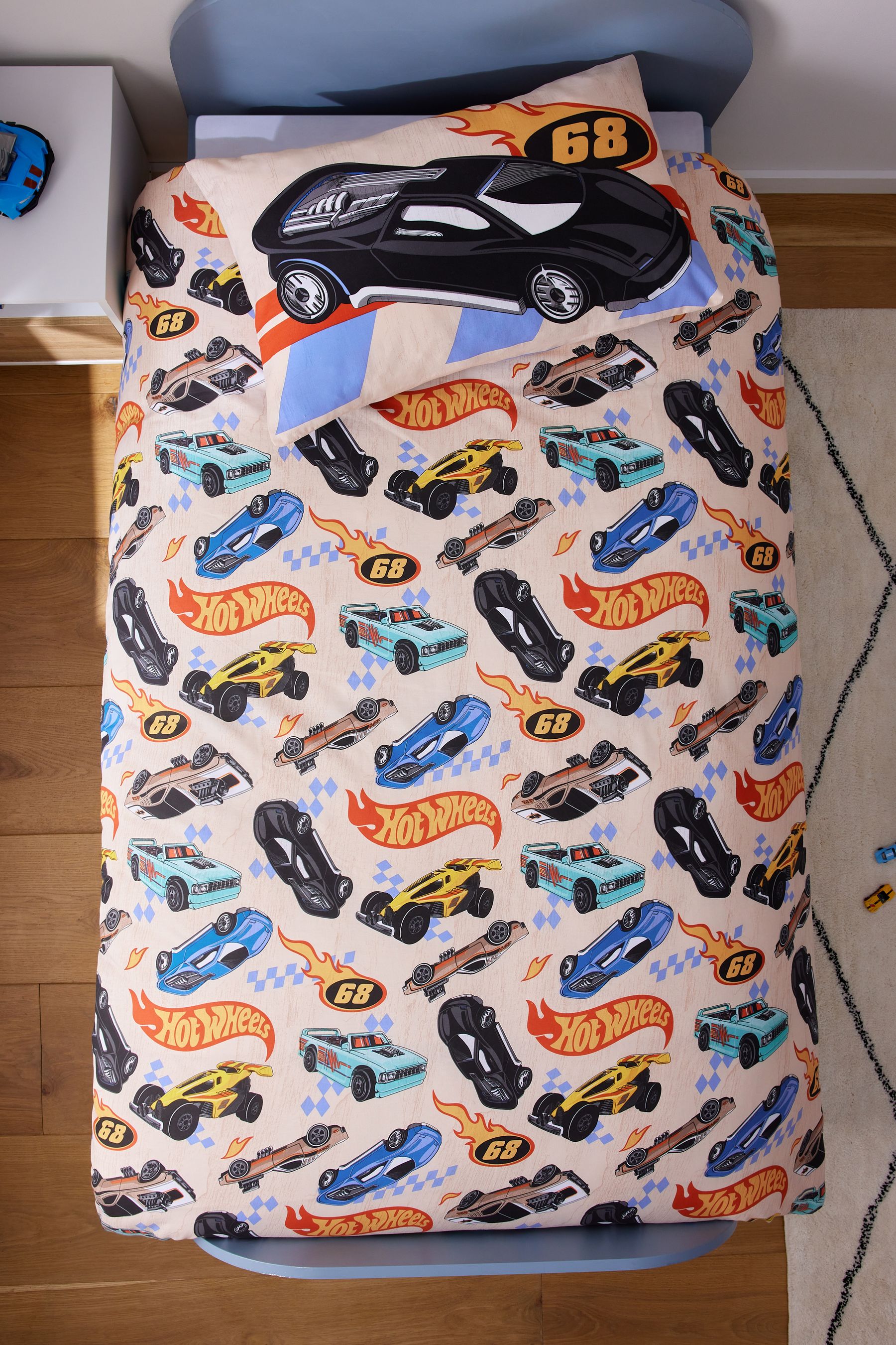 Buy Multi Hot Wheels Reversible Polycotton Duvet Cover and Pillowcase ...