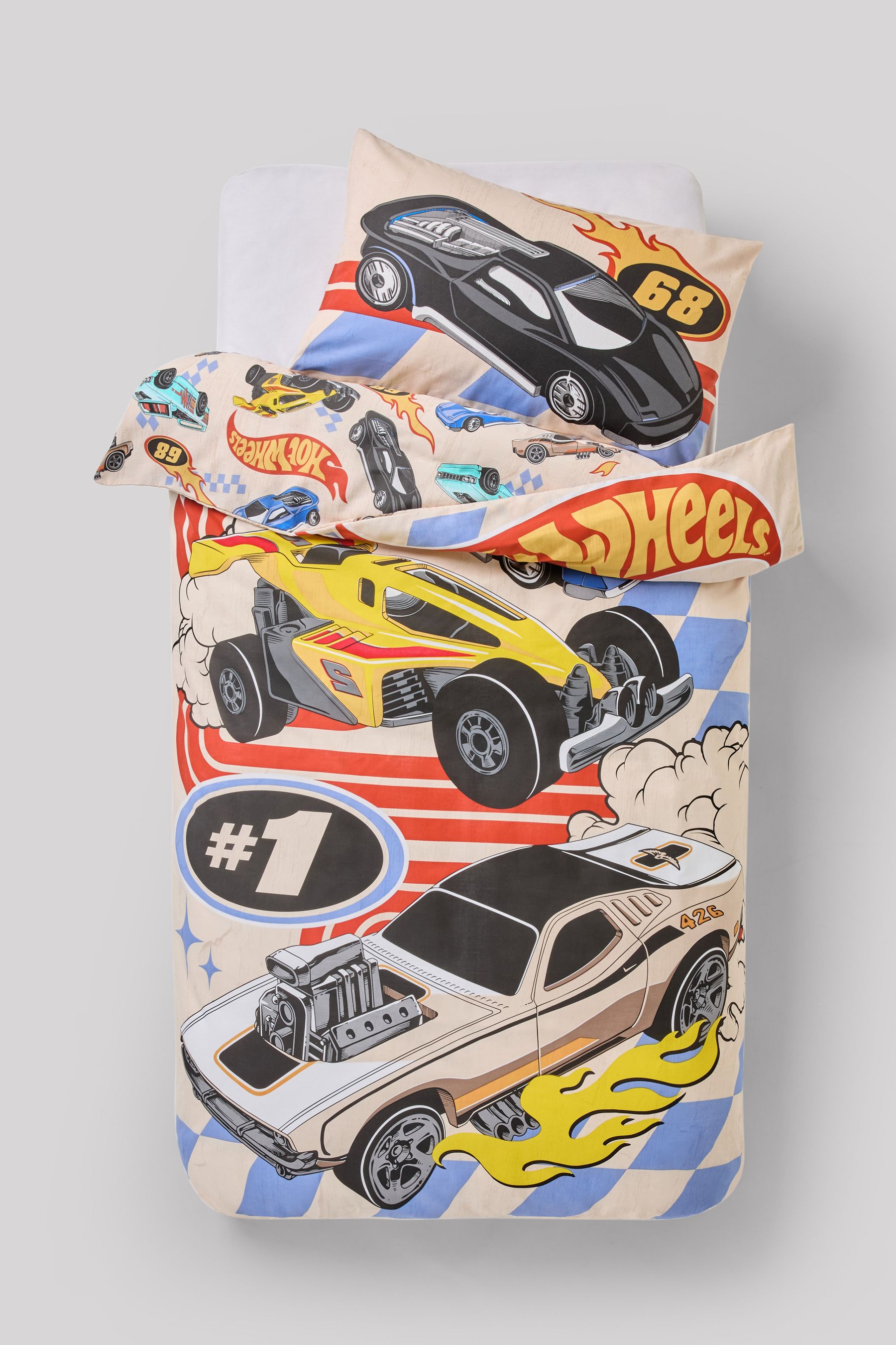 Buy Multi Hot Wheels Reversible Polycotton Duvet Cover and Pillowcase Set from the Next UK online shop