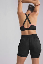 Black High Waisted 2-in-1 Sport Shorts - Image 3 of 7