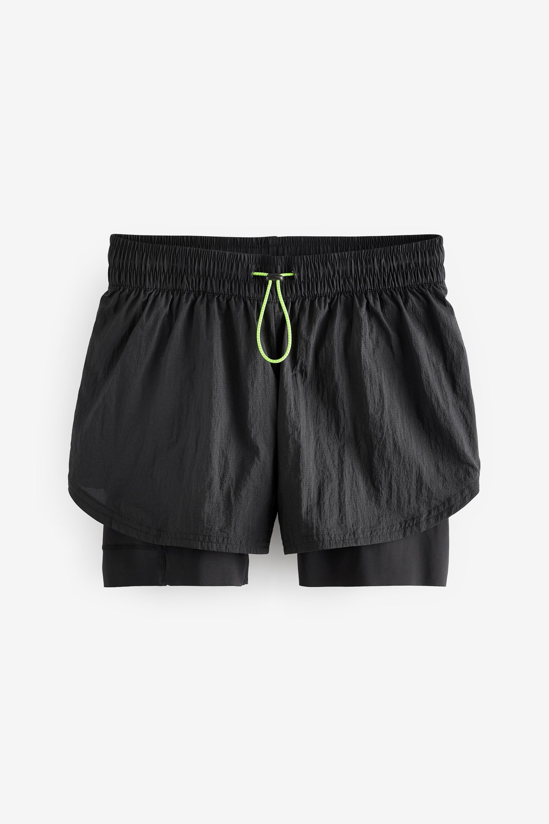 Black High Waisted 2-in-1 Sport Shorts - Image 6 of 7